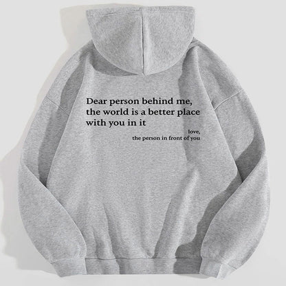 Long sleeved letter hoodie solid color hoodie female