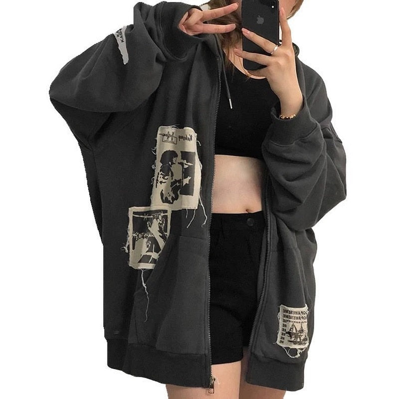 Women Hoodie Y2k Grunge Aesthetic Clothes Sweatshirt