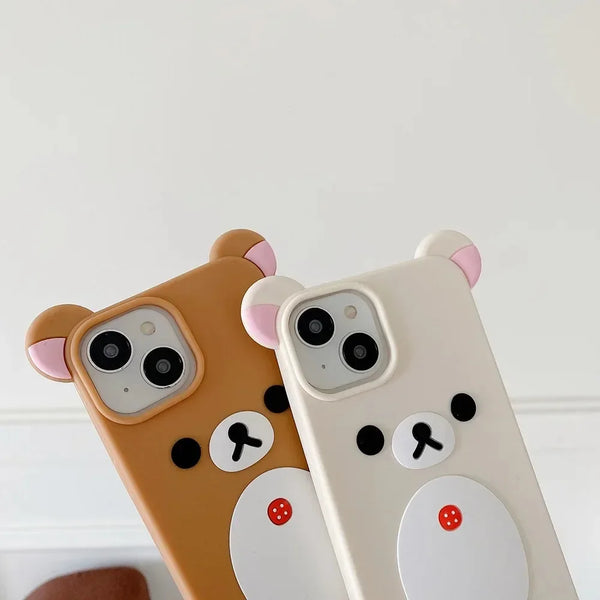 Rilakkuma Bear 3D Cute Cartoon Phone Case For iPhone Shockproof Protective Case