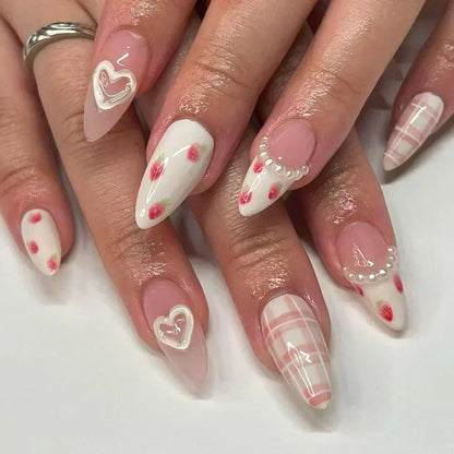 Summer Floral Short Fake Nail Tips