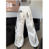 Vintage Tie-Dye Denim Wide Leg Jeans Y2K Streetwear Vibe