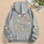 Women’s Y2K Wildflower Print Hoodie Boho Loose Sweatshirt with Long Sleeves