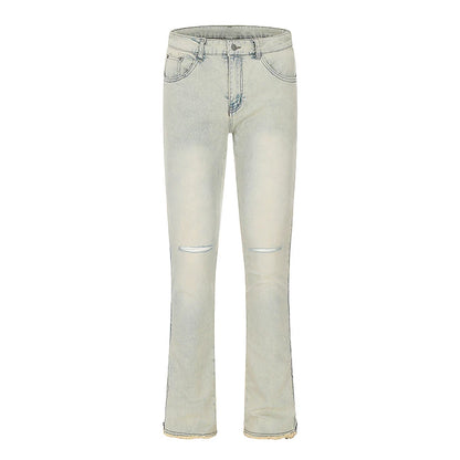 Ripped Pocket Denim Jeans Streetwear Summer Casual Pants