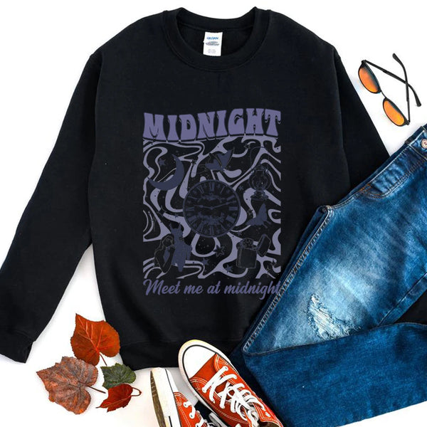 Sleepless Nights Crewneck Taylor Midnights ‘Meet Me at Midnight’ Hoodie for Fans