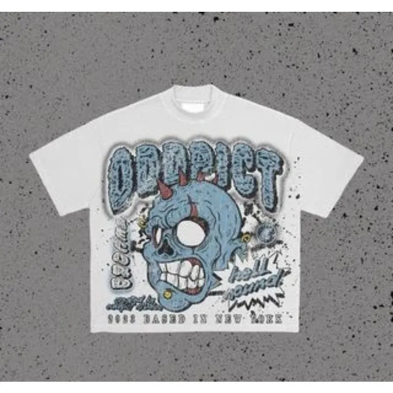 2024 Hip Hop Übergroßes bedrucktes T-Shirt 