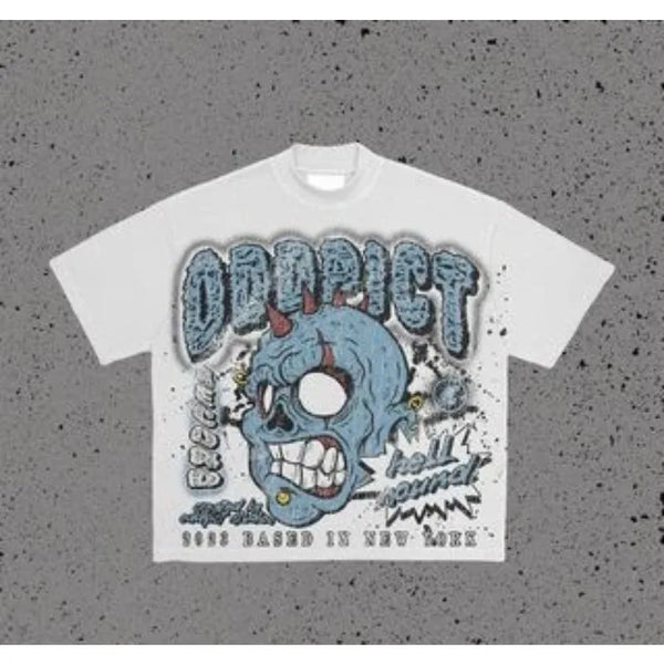 2024 Hip Hop Übergroßes bedrucktes T-Shirt 