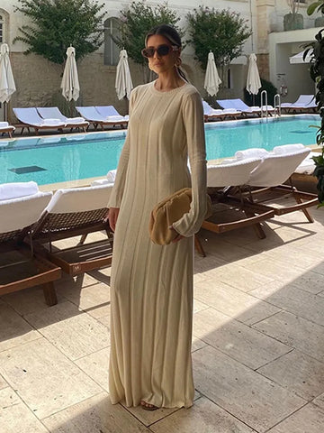 2023 Autumn Chic: Elegant Loose Knitted Maxi Dress