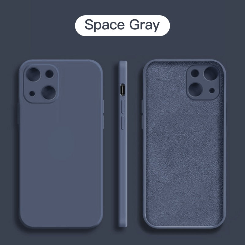 Original quadratische Handyhülle aus flüssigem Silikon, stoßfeste Rückseite