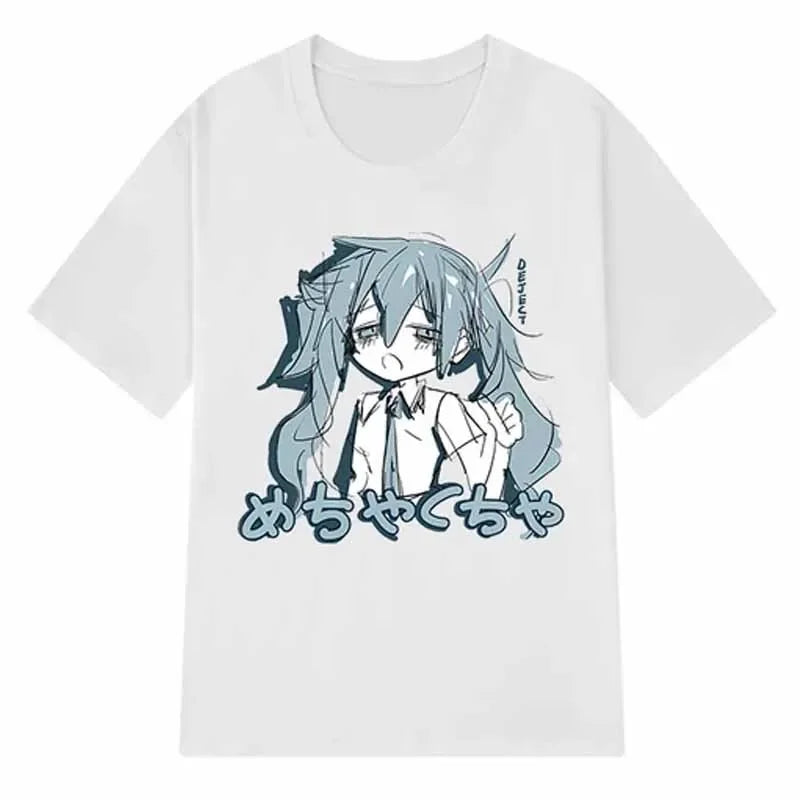 Japanese Y2K Anime Women T-shirt Cotton Loose Streetwear Casual Short-sleeved