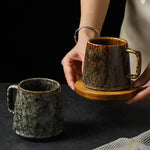 Japanese Vintage Ceramic Mug, High-Capacity Coffee Tea Cups 350ml