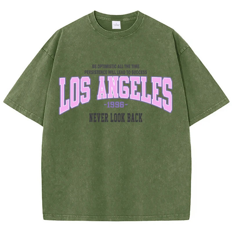 Womans Washed T-Shirts Trend Distressed Loose Tees Los Angeles 1996