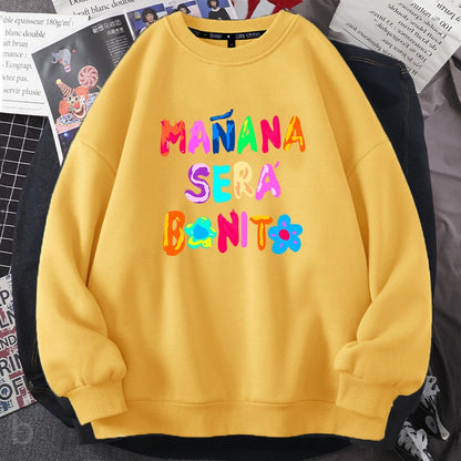 Crewneck Sweatshirt Graphic Manana Sera Bonito Pullover