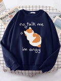 Women Sweatshirts Harajuku Cute Angy Cat