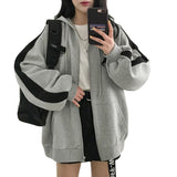 Hoodies Female Zipper Hooded Coats Pocket Loose Zip