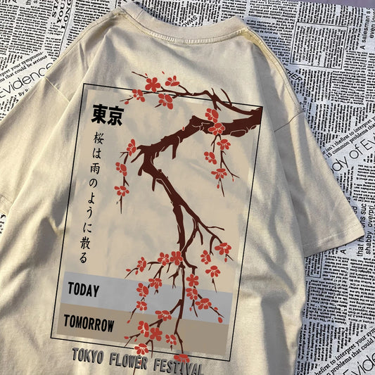 Today Tomorrow Tokyo Flower Festival T Shirt Unisex Fashion O-Neck