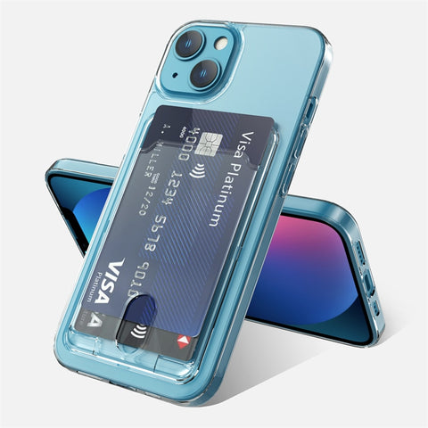 Transparent Card Slot Holder Wallet Case For iPhone Clear Acrylic Cover