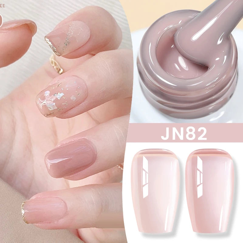 Jelly Nude Gel Nail Polish 10ml Light Pink Peach Translucent Color UV