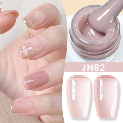 Jelly Nude Gel Nail Polish 10ml Light Pink Peach Translucent Color UV