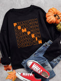 Pumpkin Long Sleeve O-Neck Sweatshirt Autumn Winter Loose High Street