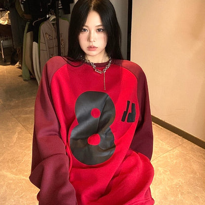 Deeptown Harajuku Oversized Fashion  Pullovers Sweatshirts Vintage Aesthetic