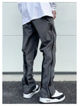 High Street Korean Casual Pants Men's Zipper Straight