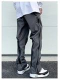 High Street Korean Casual Pants Men's Zipper Straight
