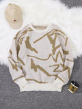 Men Graffiti Pattern Knitted Pullover Sweater