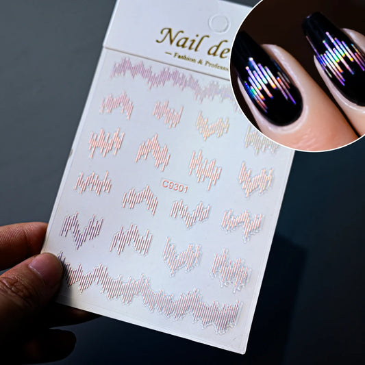 3D Gold Heart Nail Art Stickers