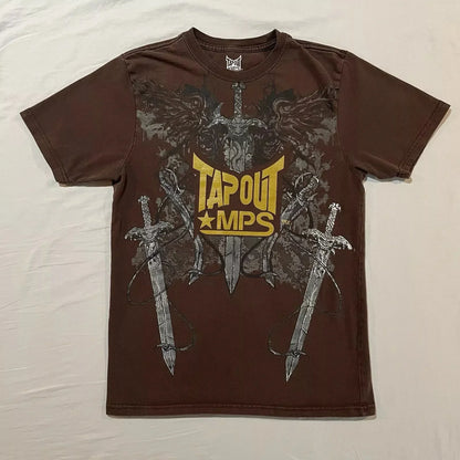 Men’s Vintage Tap Out Tee 2000s Cyber Grunge Gothic Street Style