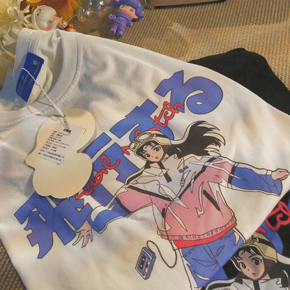 Y2k Harajuku Japanischen Anime Cartoon Druck T-shirt High Street