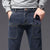 Mens Fleece Lined Jeans Cargo Pocket Straight Leg Winter Warm Denim