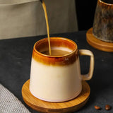 Japanese Vintage Ceramic Mug, High-Capacity Coffee Tea Cups 350ml