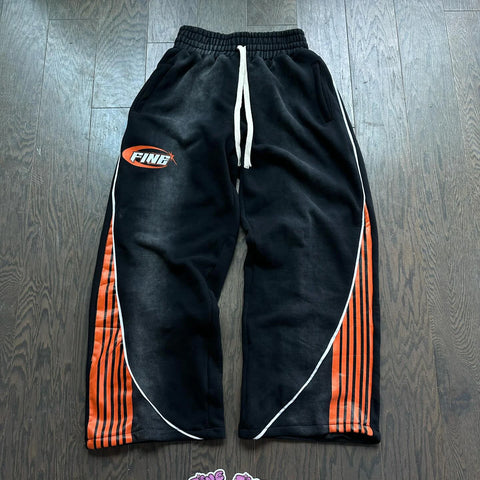 Y2K Striped Pants Retro Hip Hop Jogger Drawstring Sweatpants