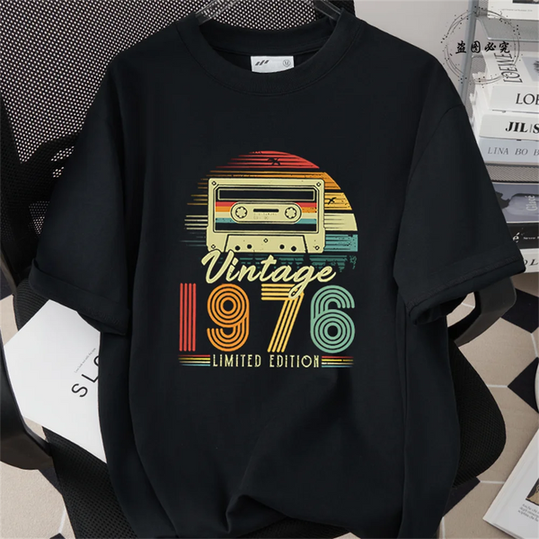 1976 50th Birthday Shirt Men Vintage Year Graphic Tee Gift