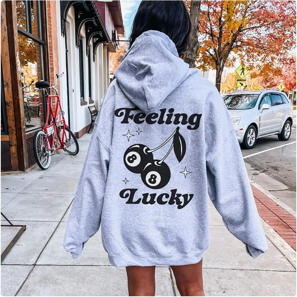 Hoodie Trendy Retro 8 Ball Cherries Sweatshirt Hoodie Girl