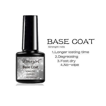 Base And Top Coat No Wipe For Gel Nail Polish Ultra Shiny Top