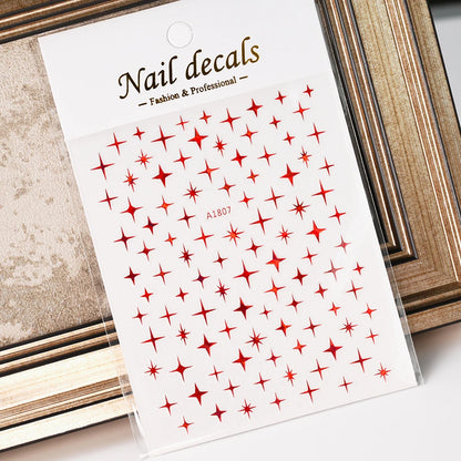 3D Gold Heart Nail Art Stickers