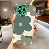 Solid Color Flowers Phone Case For iPhone