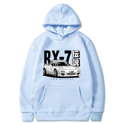 Men Hoodies Harajuku RX7 FD Drift Japanese Cars Casual