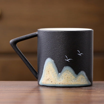 Mountain Ceramic Kung Fu Tea Cup Creative Pottery Espresso Cups