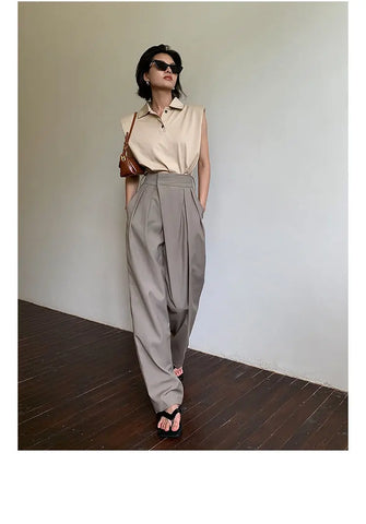 Pants Baggy Classic Pants Vintage Office Lady Elegant Casual Trousers Female Work