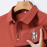 Comfortable Embroidered Short Sleeved Polo Top For Summer