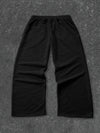 Mens Black Gothic Joggers Text Print Drawstring Sweatpants Streetwear