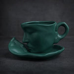 Mug exquisite matte ceramic coffee cup and saucer set