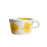 Hand Painted Ceramic Strawberry Lemon Coffee Mug