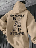 Men's Floral Letter Print Hoodie Comfortable Pullover