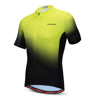 MTB Cycling Jersey Men Short Sleeve Bike Shirt Road Riding Green