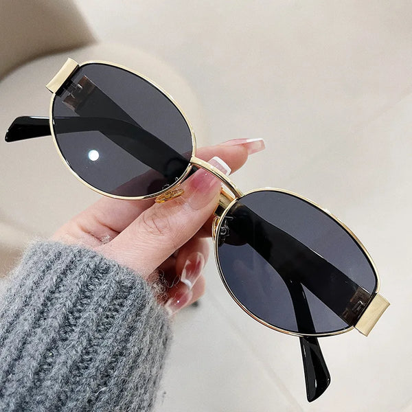 Retro Oval Sunglasses Women UV400 Trendy Eyewear Fashion