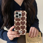 Cute Brown Love Heart Coque Phone Cases for Iphone Shockproof Back Cover