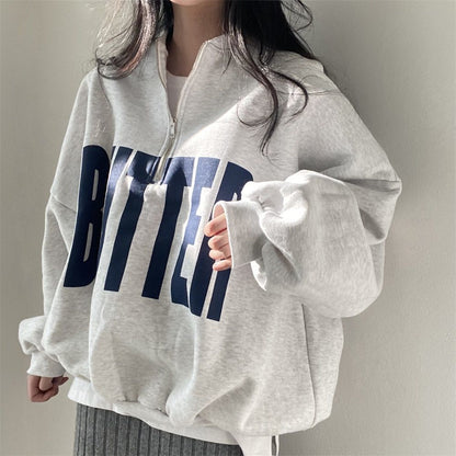 Hoodies Women Korean Oversized Sweatshirts Loose Casual O-neck